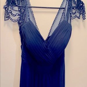 Long Navy Bridesmaid Dress